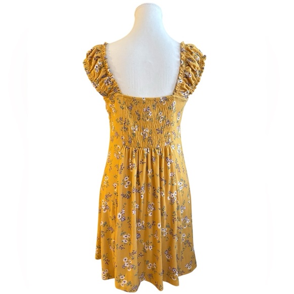 No Boundaries EUC Mustard Yellow Floral Dress - Picture 5 of 5